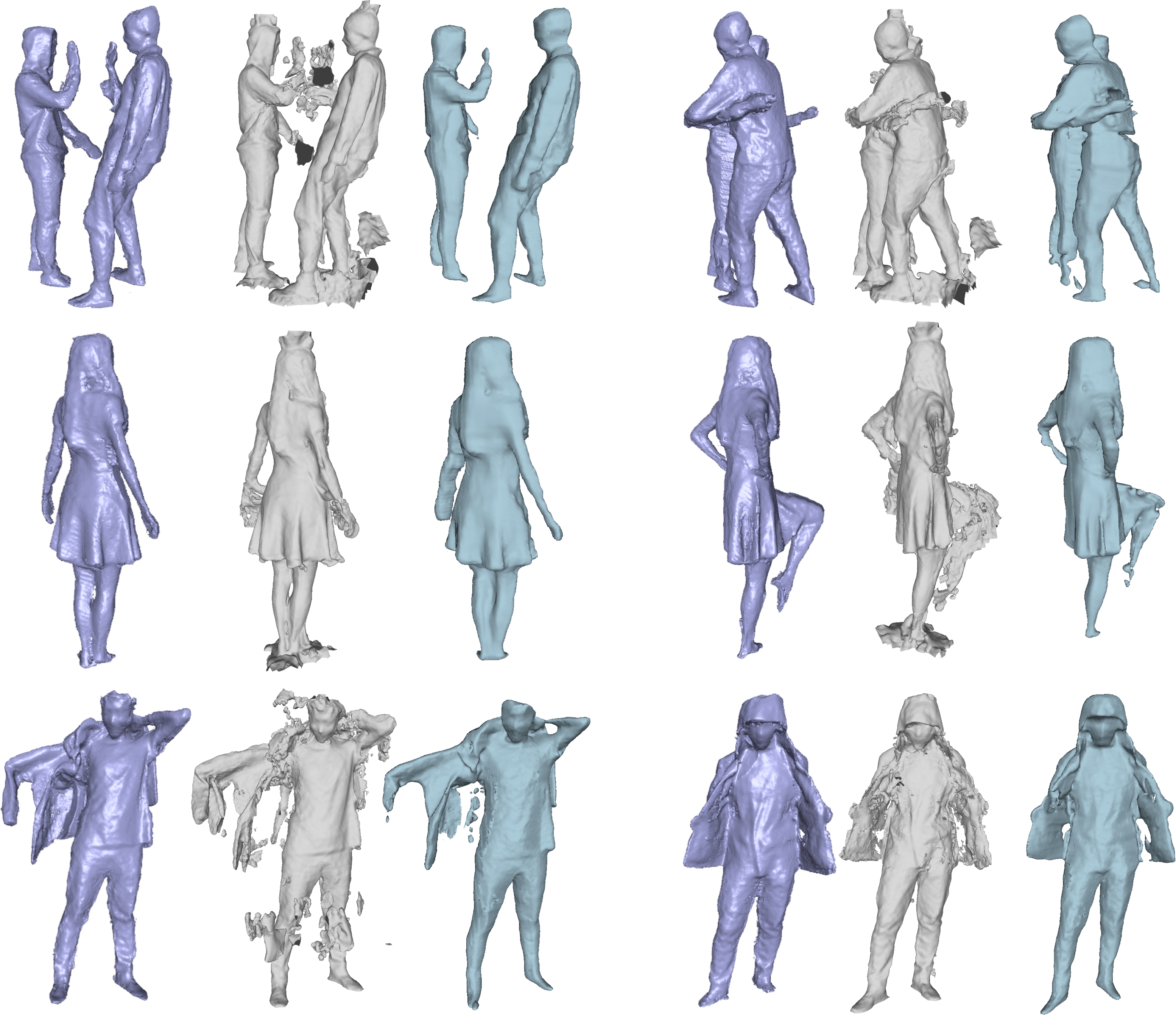 Comparison with Motion2Fusion and Multi-view PIFu on captured RGBD data
