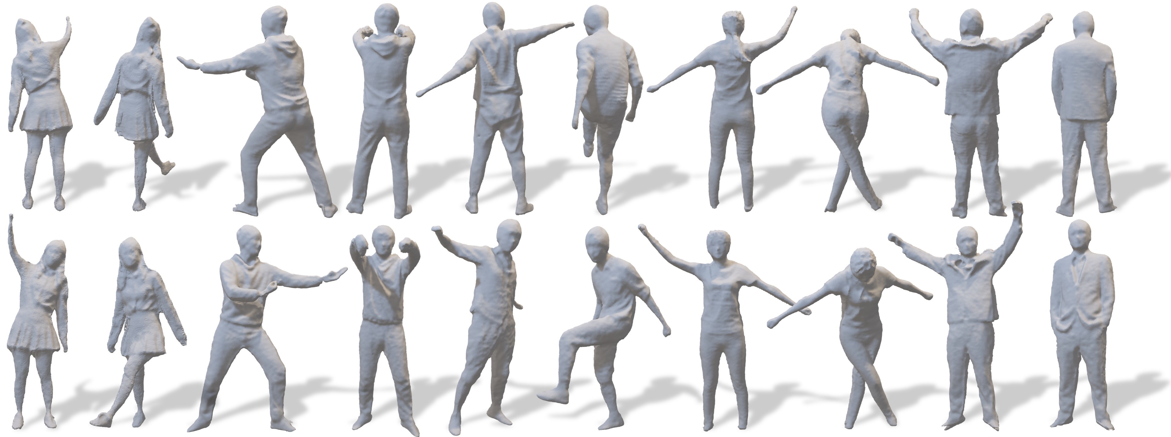 POSEFusion results showing dynamic details in visible and invisible regions